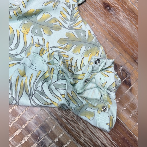 (3/$15) Carter's Tropical Leaf Baby Summer Romper - Green and Yellow - Picture 3 of 3